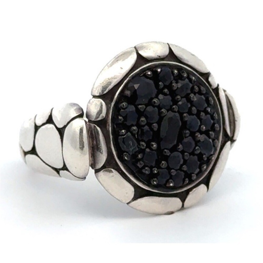 John Hardy Kali Lava Ring With Black Sapphires